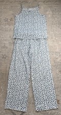 ART CLASS GIRLS KIDS BLUE WHITE FLORAL Pajamas 2 Piece Set SIZE L 10/12 