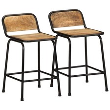 Bar Stools 2 pcs 46x35.5x70 cm Solid Wood Rough Mango