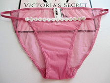 VICTORIA'S SECRET PINK Wink String Bikini Panty S M L XL Pink Mesh NWT Daisy VS