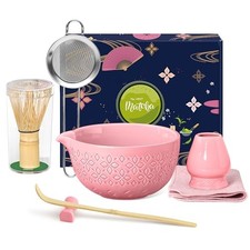 Matcha Whisk Set Matcha Kit - 7 Pcs Japanese Tea Set Includes Matcha 7 PCS Pink