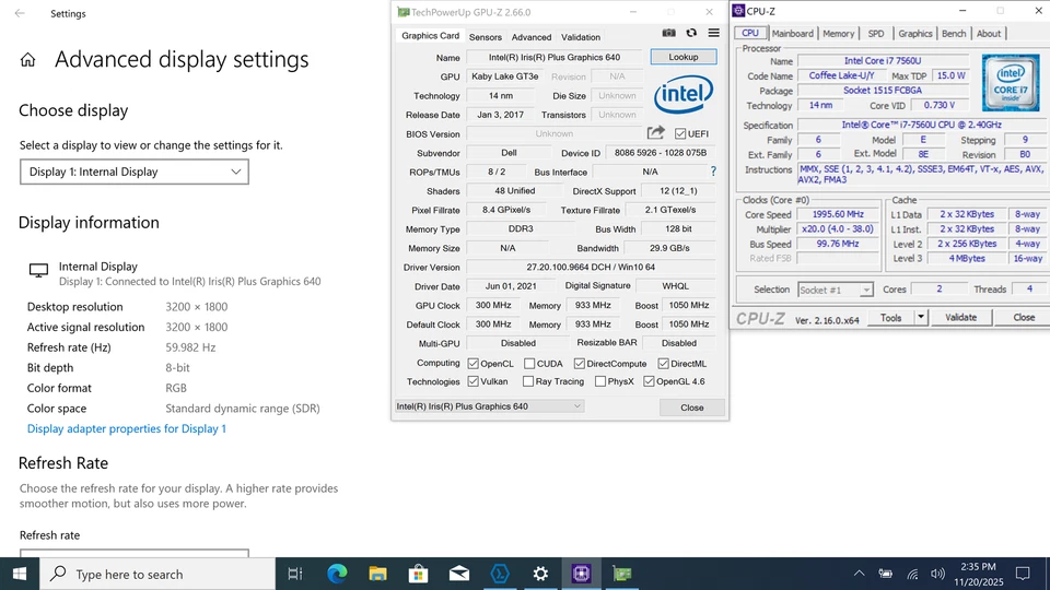 Dell XPS 13 9360 13" QHD+ Touch I7-7560U 512GB SSD 16GB W10P Webcam Backlit - Image 4 of 4