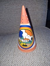 CLARICE CLIFF STYLE "HUNTLEY COTTAGE" SUGAR SHAKER  by moorland MOORLAND POTTERY