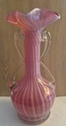 Vintage! 9.5" Red/White Murano Glass Vase - 3,5" base / 1.3 lbs.