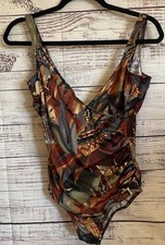 MIRACLESUIT Size 12 Brown One Piece Swimsuit ...