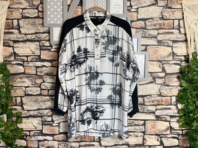 Retro French Connection locker sitzendes Bluse Shirt Oberteil UK 14