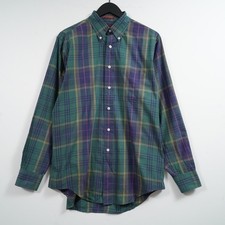 Vintage 90's Chaps Ralph Lauren Plaid Button Down Shirt M Made in Hong Kong