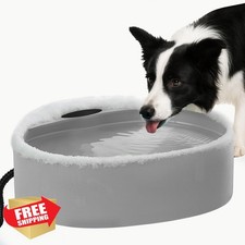 Heated Water Bowl Dog Cat Outdoor 0.98 Gal 35W Winter
