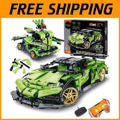 STEM Building Blocks Kit - 2-in-1 RC Race Car & Robot Toy
