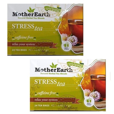 Mother Earth Stress Tea Blend -Relax Your System- Caffeine Free, 48 Tea Bags
