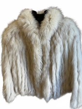 Vintage SAGA Fox Fur Jacket Ivory Real Fox Women  s