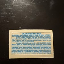 Warning Label For Football Helmet Decals Full Size Pontiac Blue