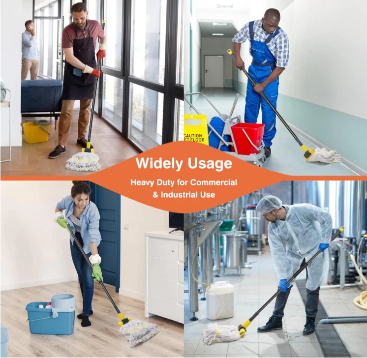 Mopa Industrial Pesada 60 дюймов Algodón Looped-End Mango Largo Limpieza de Pisos - Изображение 2 из 4
