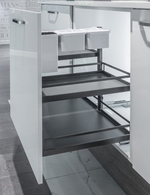 Küchenunterschrank PWS Style anthrazit 600 mm ausziehbar mit Softclose KSABP600A