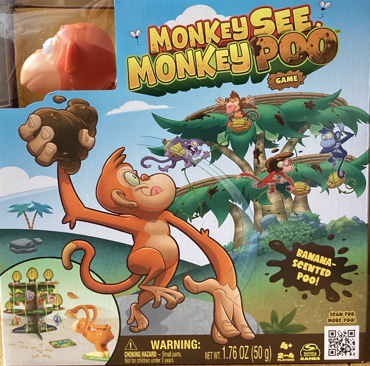 Monkey See Monkey Poo Game for Kids with Fake Banana Scented Poo Family Game
