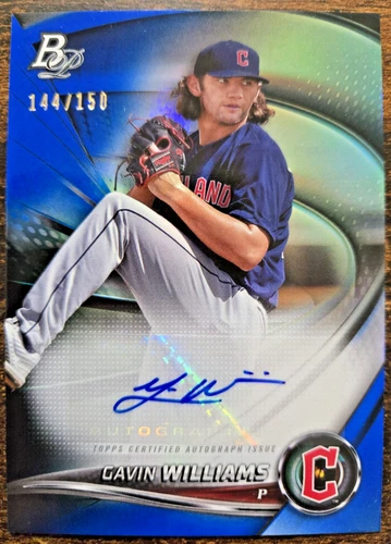 2022 Bowman Platinum Top Prospects Gavin Williams Rookie Auto Blue /150 #TOP-31