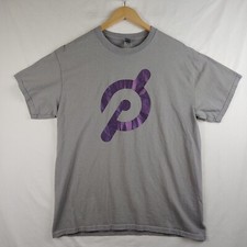 Peloton Gildan T Shirt Mens L Gray Purple Log...