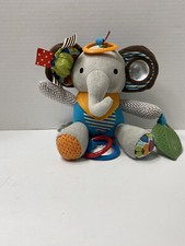 Skip Hop Elephant Bandana Buddies Rattle Teether Baby Toy Activity Sensory 8"