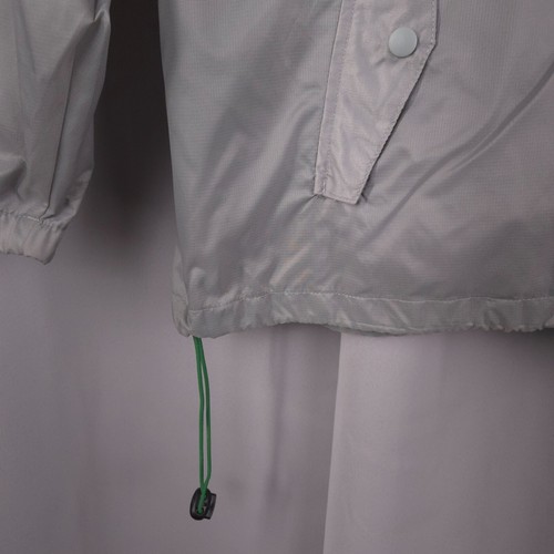 Athletech Jacket Mens 2X Gray Hooded Cape Windbreaker Snap Nylon Light Mesh Vent - Picture 5 of 14