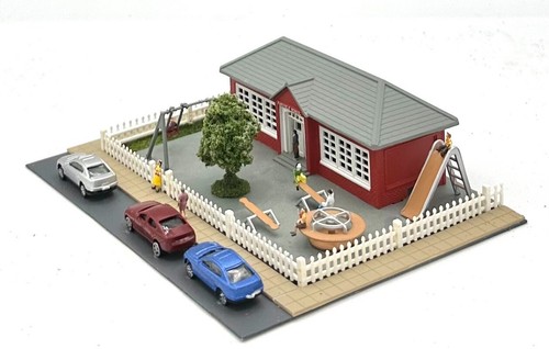 Bachmann N Scale 55-7307 "SchoolHouse/Playground" Diorama Fully Assembled - Picture 2 of 5