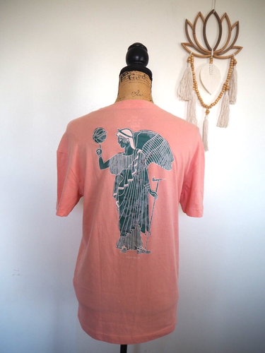 NIKE Goddess of Victory Salmon Pink Basketball Woman's SS Dri-Fit T Shirt Sz XS - Picture 4 of 8