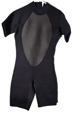 Womens Black Neoprene/Nylon, Short Sleeve, Shortie Diving Wet Suit- XL 