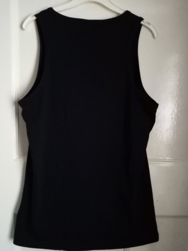 T-Shirt Skull Vest Sleeveless Medium Black Biker Graphic Print Tee Womans - Picture 3 of 24