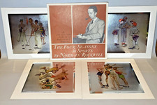 Vtg Normal Rockwell Four Seasons Sporting Boys Foilcraft Prints Lithograph 9"x9"