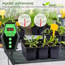 Seedling Heat Mat and Digital Thermostat Combo Set 2023 Seedfactor MET Certified