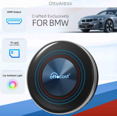 OttoAibox i3 AI Box For BMW Wireless Carplay Adapter w/Disney+TK 4