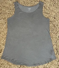 LOGO Layers by Lori Goldstein Tank Womens 1XP Gray Solid Comfort Casual Ladies