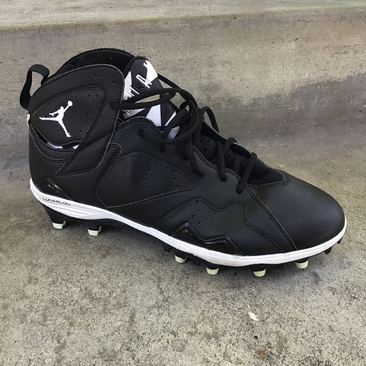 SIZE 13 - Jordan 7 Retro TD Black/White Football Lunarlon Cleats