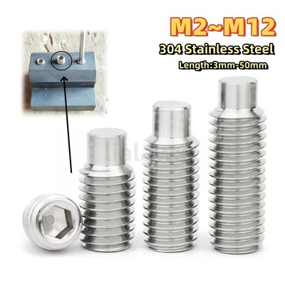 Hexagon Socket Set Screw 304 Stainless Steel Convex End Allen Set Screw M2~M12