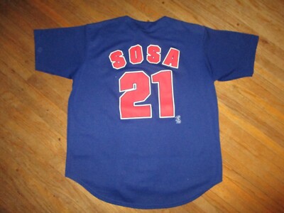 vtg SAMMY SOSA CHICAGO CUBS 21 JERSEY Baseball MLB 90s 00s True