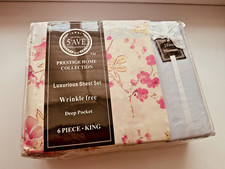 Spirit Linen 6-Piece King Sheet Set Deep Pockets up to 16" Rose Floral