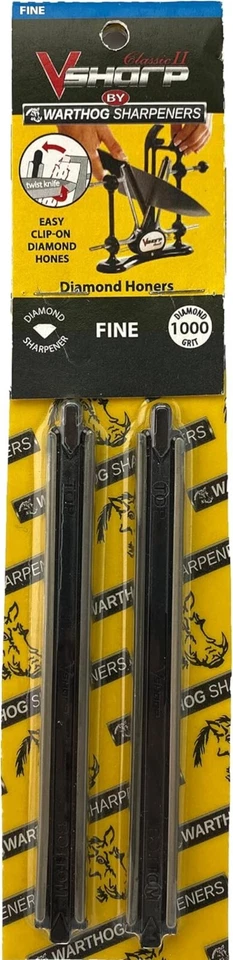 Juego de 2 afiladores de diamante fino, grano 1000 para sistemas de afilador de cuchillos V-Sharp Foto 3 de 4