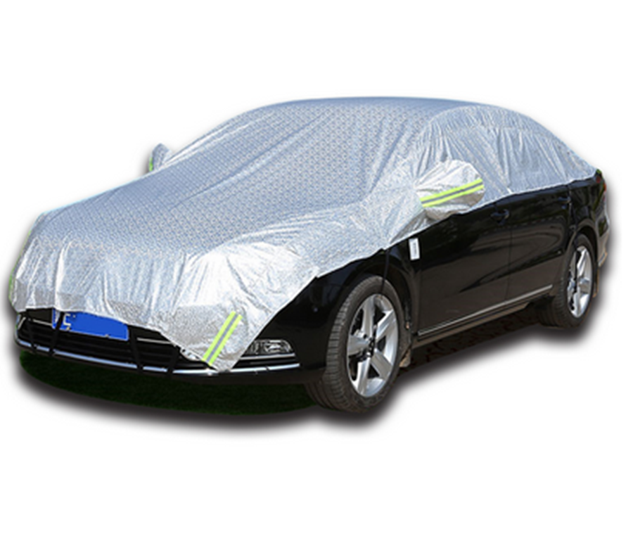 Heavy Duty Waterproof Half Car Cover Sun Proof Shade Outdoor Reflective