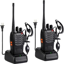 Long Range Walkie Talkie 2 Set 50 Mile Two Way Radio Charge Headset