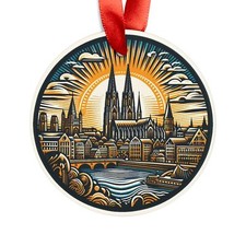 COLOGNE GERMANY City Skyline, Personalized Round Acrylic Ornament