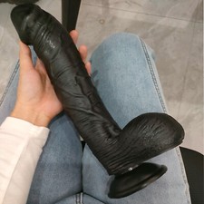 13.78inch Huge-Dildo-Thick-Girth-Dong-Large-Wide-Thick-Realistic-Big-Giant-Cock