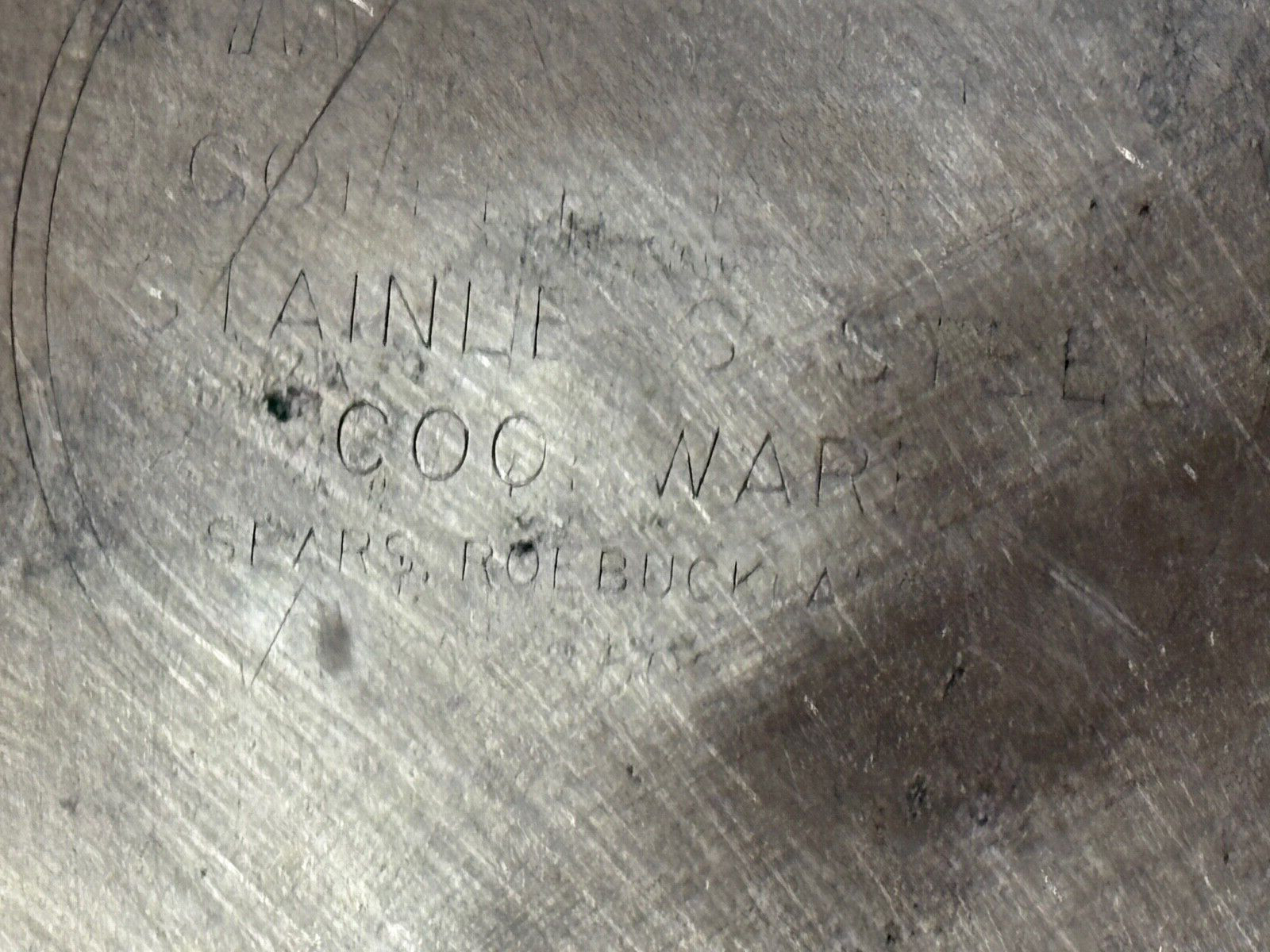 Vtg Sears Maid Of Honor Copper Bottom Stainless 10.5” Skillet Frying Pan w/Lid