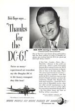 1950 Douglas DC6: Bob Hope Fancy Pants Vintage Print Ad