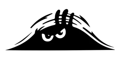 Peeking Boot Monster Vinyl Decal Bumper Window Sticker Car Van Motorhome Funny