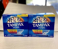2 Tampax Pearl Tampons Triple Pack Super/Super Plus/Ultra Absorbency 34 Ct Read
