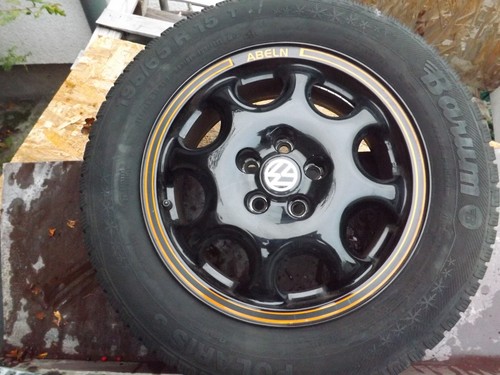 1 Satz VW Alufelgen 6Jx15H2 ET35 mit 195/65R15 T Winterreifen mit 5 mm Barum