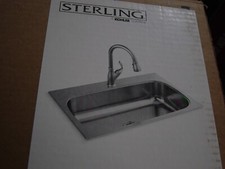 Sterling Holland Drop-In 33" x 22" Single Bowl Kitchen Sink All-in-one Kit-NEW