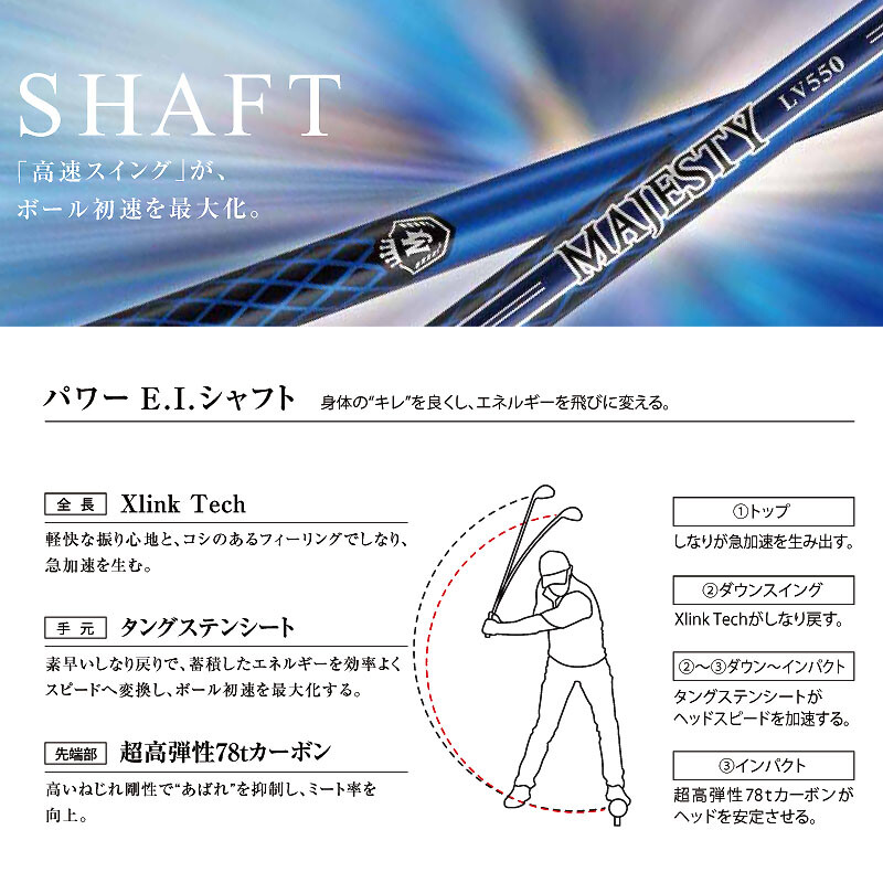 MAJESTY 2023 LV550 ドライバー 9.5° MAJESTY Golf Japan 2023 Royale Driver LV550 W1 Men's Maruman