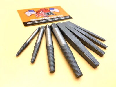 Easy Out Set Screw Extractor Set 8 Pc Spiral & Square Type Combo Set Drill Hog 