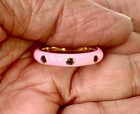 HSN Rarities Gold-Plated Sterling Silver Red Garnet & Enamel Band Ring Size 8 — photo 6