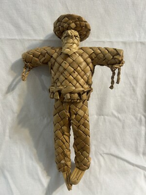 13 In Straw Scarecrow Figure Decor Handmade