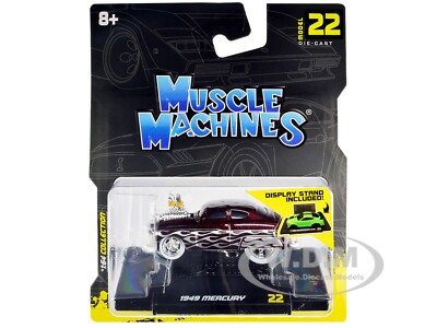 1949 MERCURY CUSTOM COUPE DARK RED W/FLAMES 1/64 DIECAST MUSCLE